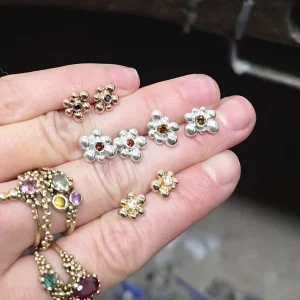 Bubble. Crystal Gold uhani s črnimi Diamanti - slika 5