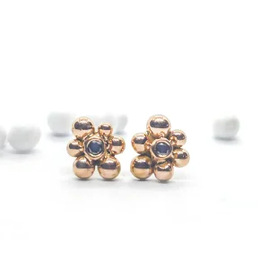 Bubble. Crystal Gold uhani s črnimi Diamanti